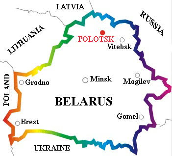 Polotsk on the map of Belarus